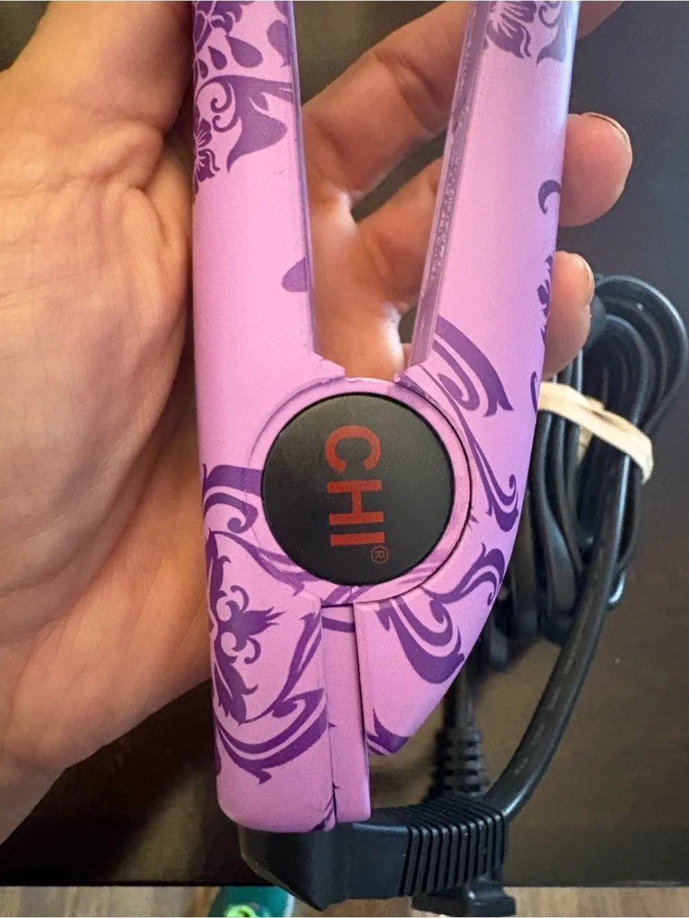 CHI Purple Floral Flat Iron - Compact Hair Straightener